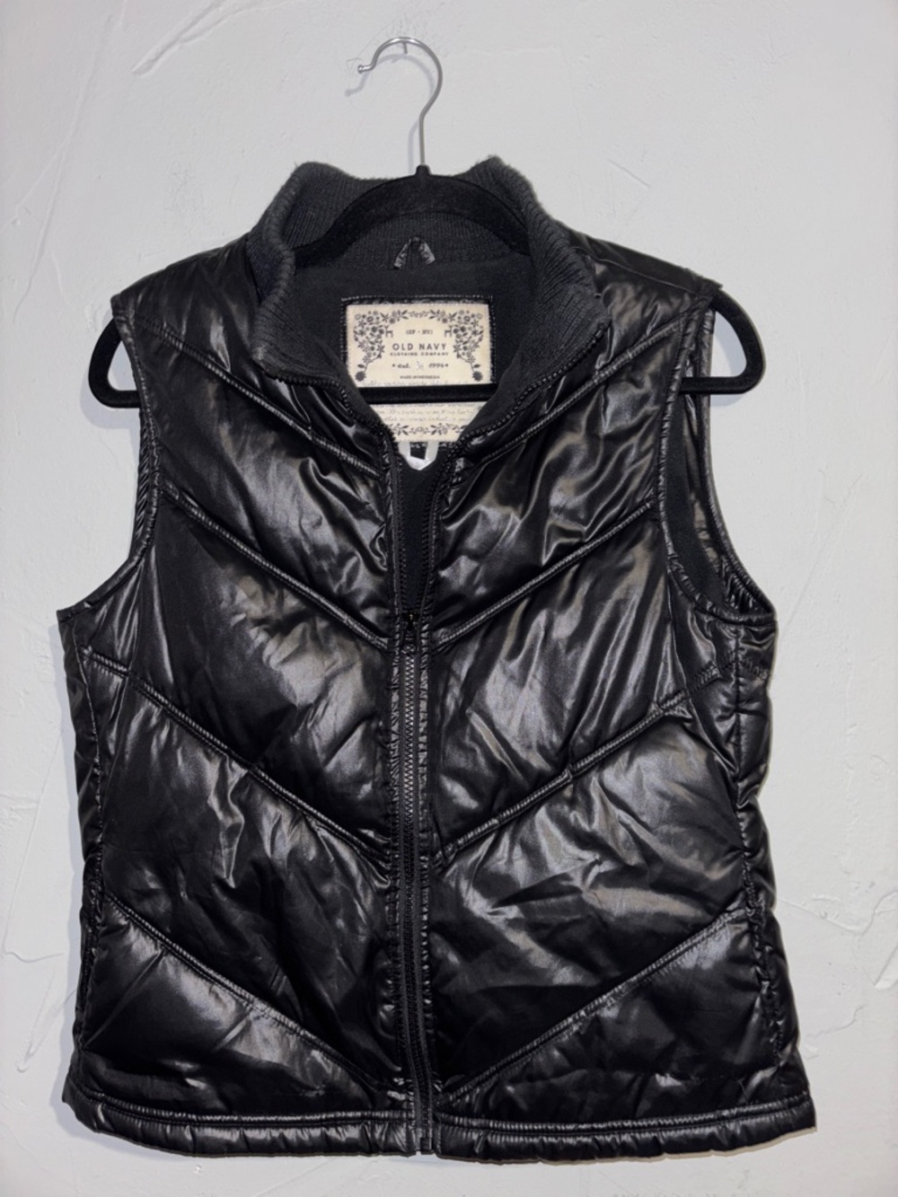 Old Navy Black Quilted Lightweight Puffer Vest